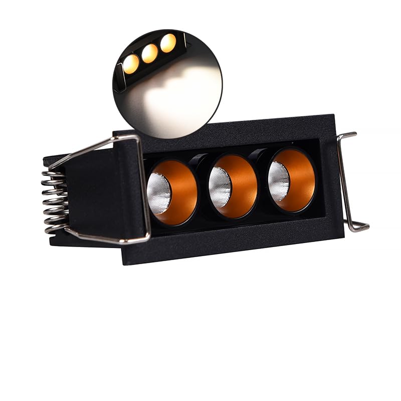 FARETTO LED RETTANGOLARE DA INCASSO PER CONTROSOFFITTI 11W LUCE FREDDA 6000k Design Moderno In Alluminio Nero 82213687