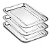 Supremery 3 vassoi da portata in acciaio inox, 32 x 22 cm, vassoio per barbecue, vassoio lucido per gastronomia e casa, teglia da forno, lavabile in lavastoviglie
