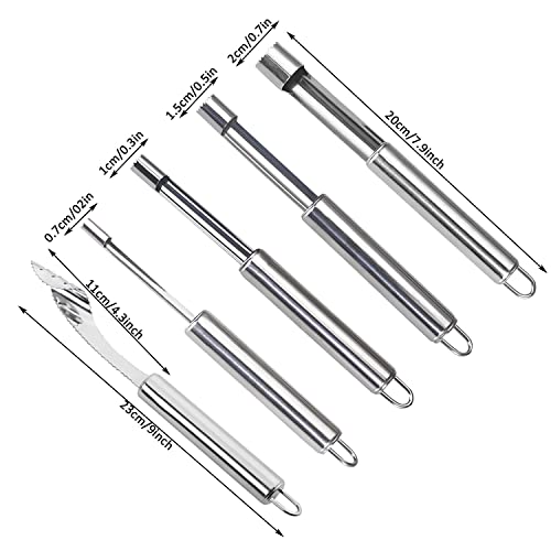 6 Pack Stainless Steel Kitchen Corer Tool Fruit And Vegetable Corer Set For Cherry Pitter Strawberry Jalapeno Corer Tomato Vegetable Corer Tool #TOP1