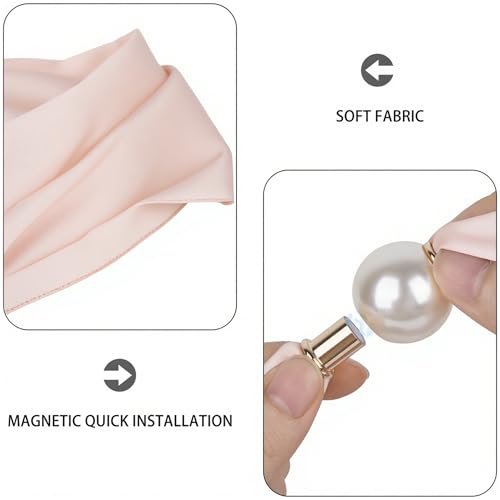 Pearl Magnetic Buckle Silk Scarf, Collar, Scarf Pearl Neck, Retro Scarfs, Necklace for Mothers, Girlfriends2