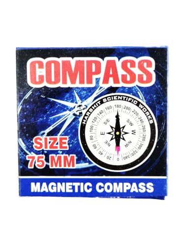 Image of Professional Magnetic Compass 75mm, Metal Body with Glass Front,Directional Navigation Tool for Educational, Travel, Home Use