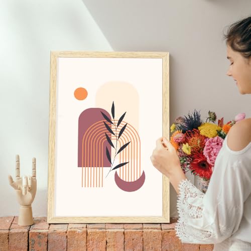 Image of ArtX Paper Bohemian Nature Wall Painting For Living Room Decoration, Boho Framed Painting for Wall Decoration, Wall Decor For Bedroom, Multicolor, 12.0 x 18.0 inches, Set Of 3