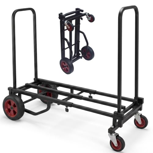 Image of Folding Platform Cart Trolley, Adjustable 27.52-44.25 inch, Heavy Duty 300LBS