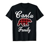CANTU Family Bear Red Plaid Christmas Pajama Men Women Gift T-Shirt