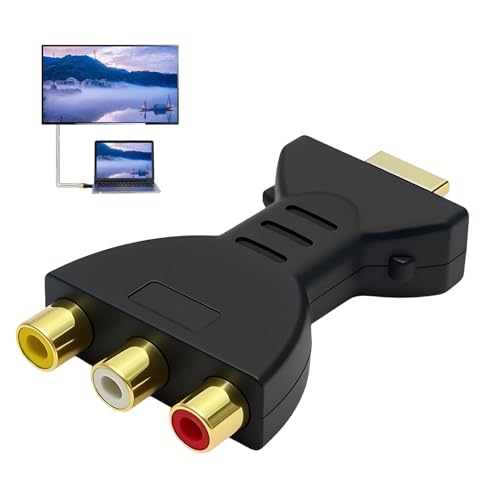 Adattatore HDMI Maschio A 3 RCA Femmina – Convertitore HDMI-AV Per TV, Proiettori E Monitor, Supporto 1080P, Plug-and-play