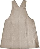 [シメファブリック] エプロン 撥水加工 サロペット オーバーオール ゆったりサイズ ゆったりサイズ かぶるだけ かぶり お尻 隠れる 無地 レディース レディースエプロン【M】 【AP-1320】03.杢ベージュ