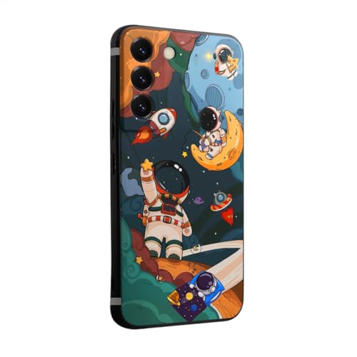 WOFOLE Astronaut Phone Case for Samsung Galaxy S22 Case for Boys Girls Cute Cartoon Rocket Design Aesthetic Shockproof Designer Cool Compatible with Samsung Galaxy S22