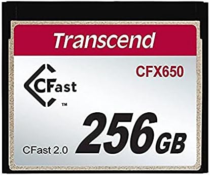 Transcend 256GB CFast 2.0 Memory Card CFX650, Read/Write speeds of up to 510MB/370MB/, MLC NAND Flash Chips, Full HD 8K/4K Video Recording, ECC, SATA 