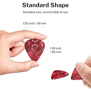 Romantique Heart Lot de 6 médiators pour guitare acoustique, guitare électrique, basse, ukulélé – fin, moyen et épais - Les Beatles, Paul McCartney, John Lennon, RIngo Starr, George Harrison Romantique Heart Lot de 6 médiators pour guitare acoustique, guitare électrique, basse, ukulélé – fin, moyen et épais – Image 7
