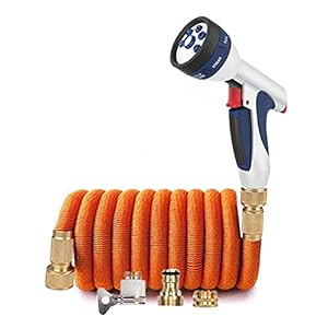 Tuinslang Tuin Water Slang Spray Set Uitschuifbare Slang Watering Irrigatie Plastic Car Wash Cleaning Tool (Color : Orange, Diameter : 1/2”)