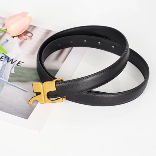 Image of Aurolran Women's Leather Belt with Buckle - Ideal for Dresses, Jeans, and Coats