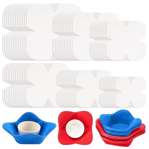 Teenyyou 36 Pcs Bowl Cozy Batting Pre Cut 6 Size Bowl Cozy Template Pattern Wrap Cut on Fold Template for Sewing DIY 7/8/9/10/11/12 Inch, Microwave Safe