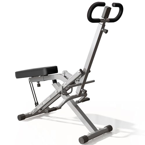 Image of SogesPower Squat Machine for Home Gym, Squat Rowing Machine with Adjustable Resistance and Optional Full Motion, Squat Assist Trainer for Glutes & Legs Workout, Up to 330lbs