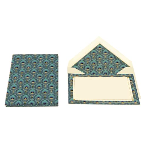 Portafolio mediano Art Deco diseño pavo real un regalo original de escritorio