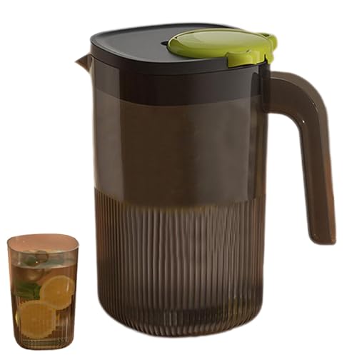 Jarra para Bebidas - Elegante Dispensador de Bebidas de Vidrio, Hervidor de Bebidas Heladas para Nevera | Perfecto para té helado, agua con infusión de frutas, jugo y bebidas frías, recipientes para Jarra para Bebidas - Elegante Dispensador de Bebidas de Vidrio, Hervidor de Bebidas Heladas para Nevera | Perfecto para té helado, agua con infusión de frutas, jugo y bebidas frías, recipientes para
