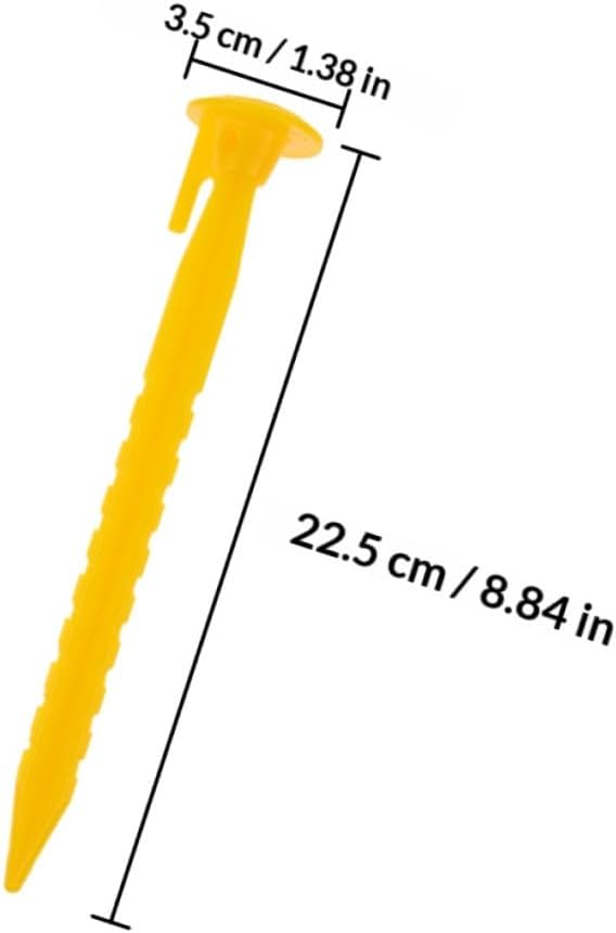 Ciieeo 36pcs Plastic Tent Stakes Serrated Pegs Heavy Duty Anchoring Ground Nails for Camping Beach Lawn Tarps Outdoor Shelter Fixing