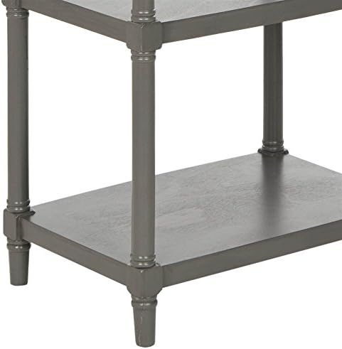 Transitional Gray Pine Wood 5-Tier Spindle Bookcase