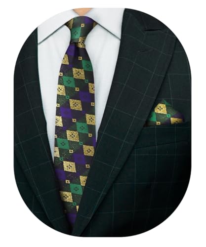 Set de corbata y pañuelo Premium Mardi Gras