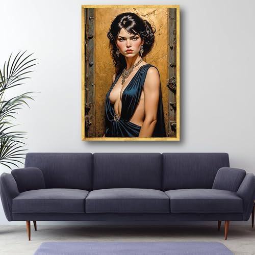 Décoration intérieure de luxe avec toile portrait femme chic - 2