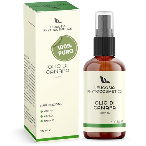 Olio di Canapa Puro 100% Leucosia, Unguento Viso, Corpo, Capelli