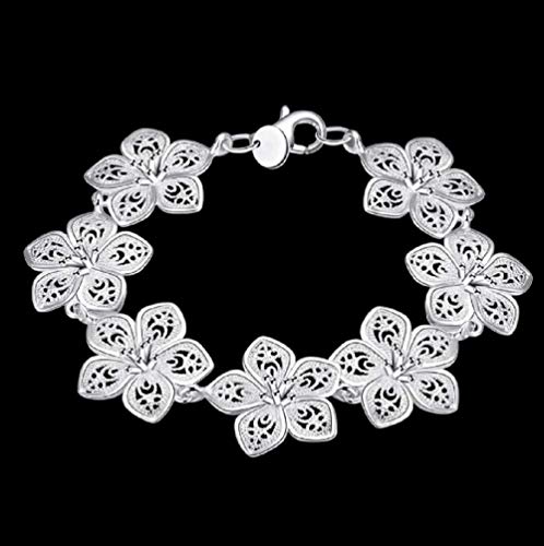 Wenbin 925 sterling silver bracelet simple flower silver lobster clasp bracelet Hawaiian flower bracelet female sterling silver jewelry3