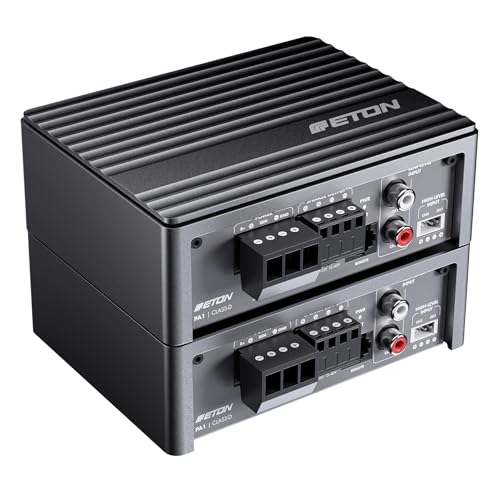 ETON PA 1 – ultra kompakter 1 Kanal Verstärker, leistungsstarke digitale Micro Subwoofer Endstufe für Autos und Reisemobile, Class D Monoblock mit 1 x 200 Watt