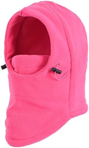 Kids Balaclava Ski Mask Winter Windproof Face Mask Warm Hat for Toddler Boy Girl Rose Red