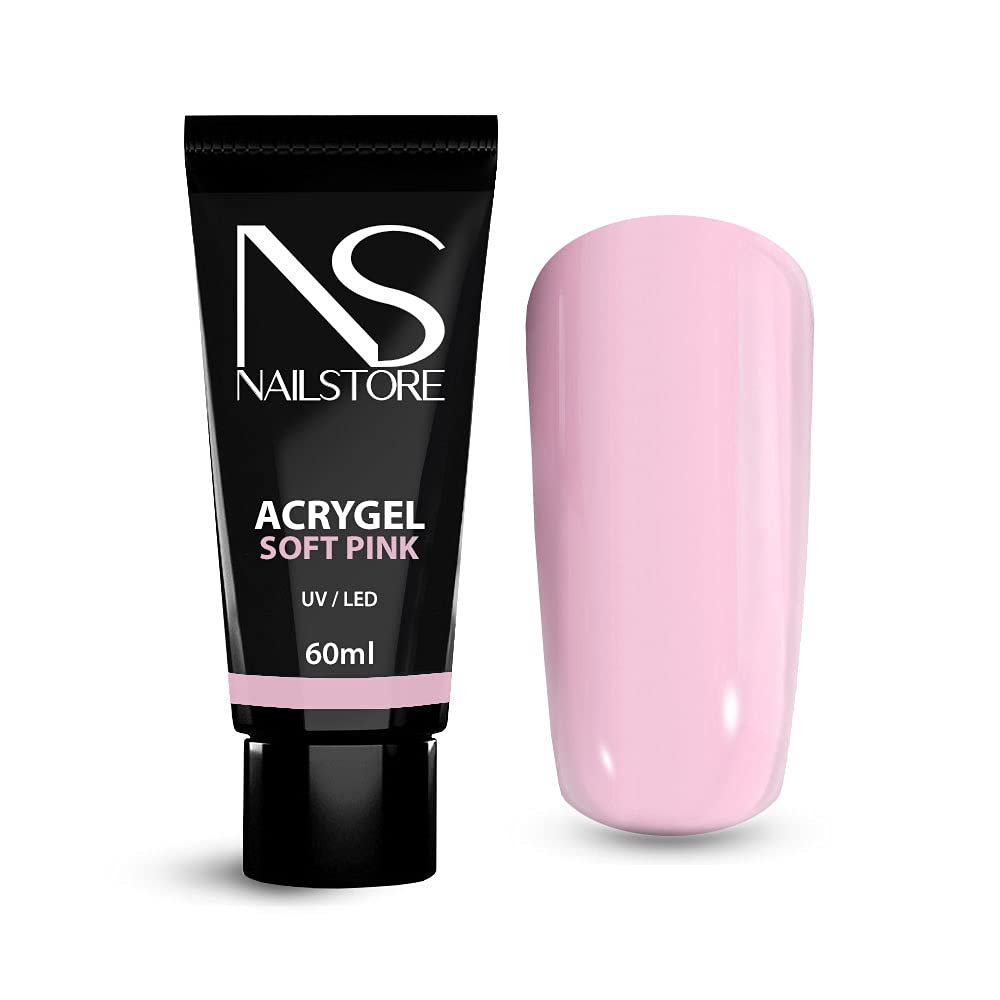 Nail Store - AcryGel per Ricostruzione Unghie - per allungamenti estremi - smalto semipermanente – lunga durata - Acrigel 60ml (Soft Pink)