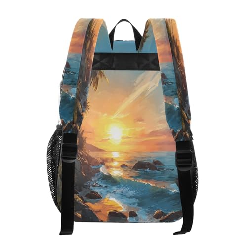 Palm Tree Beach Sea Clear Backpack Heavy Duty See Through Transparent PVC BookBag for Kids Boy Girl School Work3