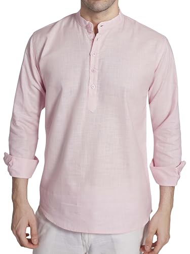 Image of DIVISIVE Men's Slim Fit Full Sleeves Cotton Short Kurta
