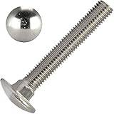 Schlossschrauben M10x70mm mit Sechskantmuttern M10 niedrige Form (500 Stück) aus Edelstahl A2 V2A Flachmuttern Sechskant Flachrundschrauben mit Vierkantansatz Set DIN 603 und DIN 439 | AG-BOX®