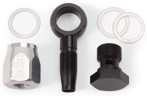 Image of RUSSELL Edelbrock 640233 Male #6 To 9 /16 inch-24 Thread Single Feed Holley Fitting Black