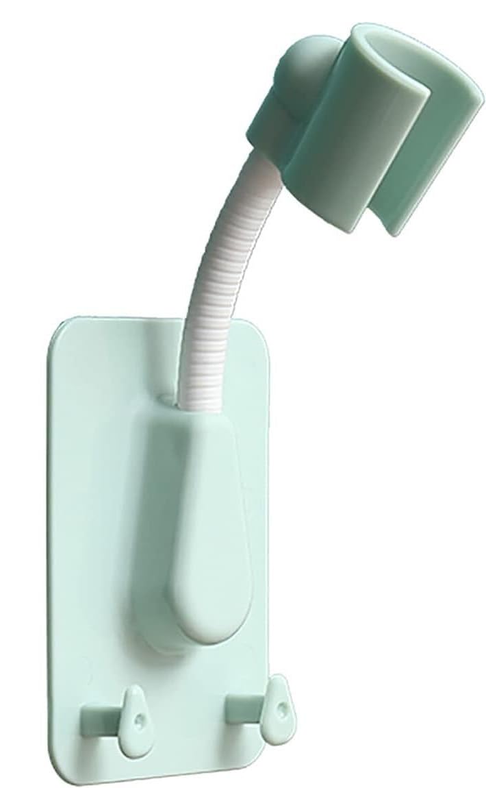 Xlandalyuefa Green Adjustable Shower Head Holder Strong Adhesive Bracket 360 Degree Rotatable Handheld Wand Wall(Green)