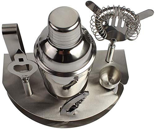 Ensemble de shaker à cocktail 7 pièces avec support de rangement