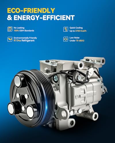 Image of PHILTOP C1840 Air Conditioner AC Compressor with Clutch for Mazda 3 2006, 2008, 2007 2.3L /2.0L,5 2006-2008