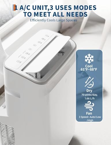Image of Garvee 12,000 BTU Portable Air Conditioner, 8150 BTU SACC 3-in-1 AC Unit with Cooling, Dehumidifier & Fan Modes, for Rooms up to 550 Sq.Ft, 24H Timer, Remote Control, Window Kit Included
