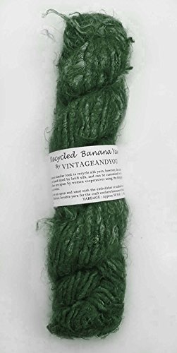 100G/ 1 Skein Recycled Banana Silk Yarn Hand-Spun Soft Yarns - Medium Green #TOP6