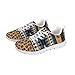 Jrysaedy Stylish Unisex Sneakers for Sports or Casual Wear - Lightweight and Comfortable Design Leopard Print Aztec Horse Pattern（White Sole