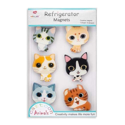 Cute Cartoon Cat Fridge Magnets - 6 Pcs Refrigerator Magnets Set Office Magnets Calendar Magnets Whiteboard Magnets Christmas Magnets Decorative Magnets #TOP4