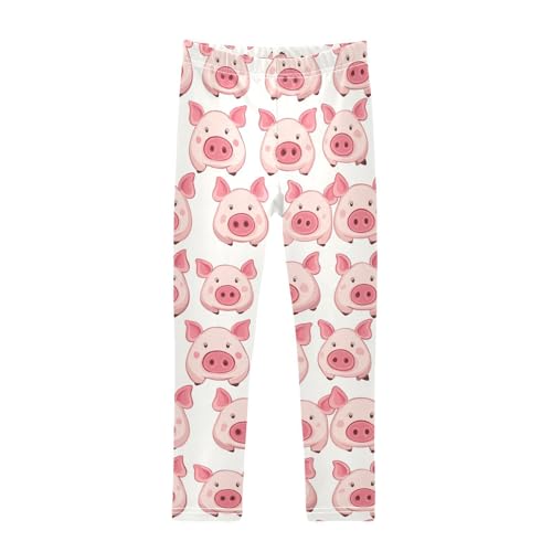Cartoon Pig Cute Animal Girls Casual Leggings for Kids Printed Long Pant Bottoms Stretch and Soft