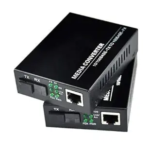 Hanutech Fast Ethernet To Fiber Media Converter 10/100 Mbps,Single Mode Single Fiber Media Converter RJ45 Port To 100Base-FX SMSF Upto 20 Kms - 1 Pair