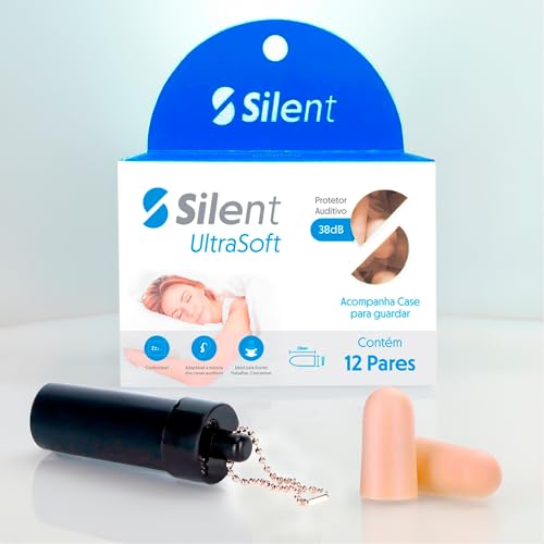 Protetor Auricular Silent Earplug 12 Pares Ultra mais alto de 38 dB, protetores auriculares confortá