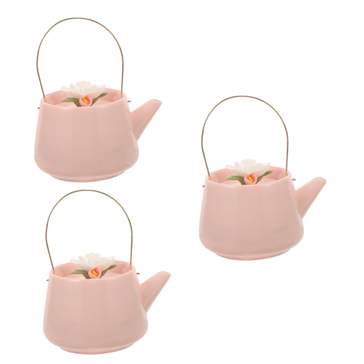 OUNONA 3stücke Keramik Mit Handgefertigtem Blumenmuster Minimalistischer Stil Für Teeliebhaber Hitzebeständig Für Herd Geeignet Für Zubereitung Von Grünem Tee Und Kräutertee