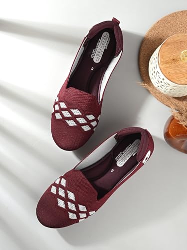 Image of Doctor Health Super Stylish Comfortable Classy Knitted Design Ballerina | Premium Look Flat Jutis | Non Slip Lightweight Shoes Bellies for Women | Dailywear Flat Bellies | Trendy Women Jutis Bellies