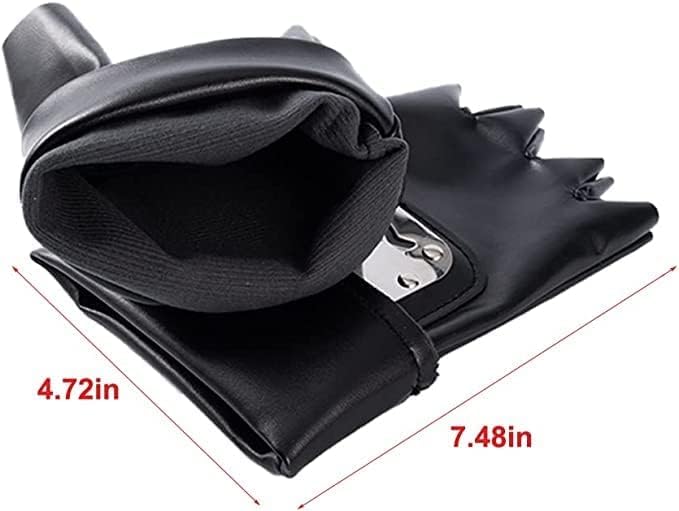 Vista 3 de Guantes Ninja Leaf Village Cosplay Anime Ninja Accesorios, Negro