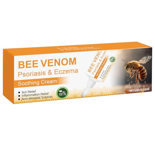 15g Crema para Psoriasis y Eccema, Dermatitis, Alivio del Picor, Calmante, Reconfortantes y Humectante, Con Veneno de Abeja