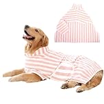 DOINEUFL Dog Drying Coat,Towel & Robe,Ruff and Tumbl Bath Coats & Towels for Small,Mediumm,Large Dogs,Robes Accessories for Shower, Swimming & Grooming | Fits French Bulldog, Labrador & More (S Pink)