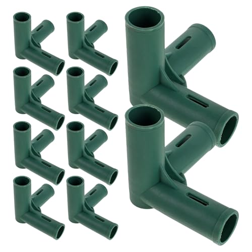 GARIOUANS 10個入り三方向園芸接続部品 耐荷重プラスチックパイプジョイント 多用途ガーデントレリス支柱フレームコネクター 温室構造補強用