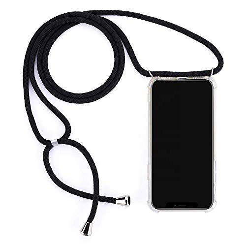 JProtect für iPhone XR Hülle mit Band – Handyhülle zum Umhängen mit Band in Schwarz – Handykette iPhone XR Kordel Hülle mit Kette/Schnur – Schützendes Case