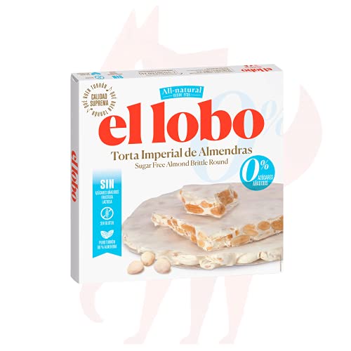 El Lobo - Almond Soft Bar No Sugar Added 200g | Hergestellt aus Mandeln und Eiweiß | Knusprige Textur | Typische Weihnachtssüßigkeit, 0 % Zucker glutenfrei | Traditioneller Turrón-Kuchen Cover